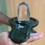 sphatik lingam with greem jade base 4390 gm
