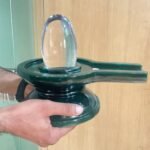 sphatik lingam with greem jade base 4390 gm