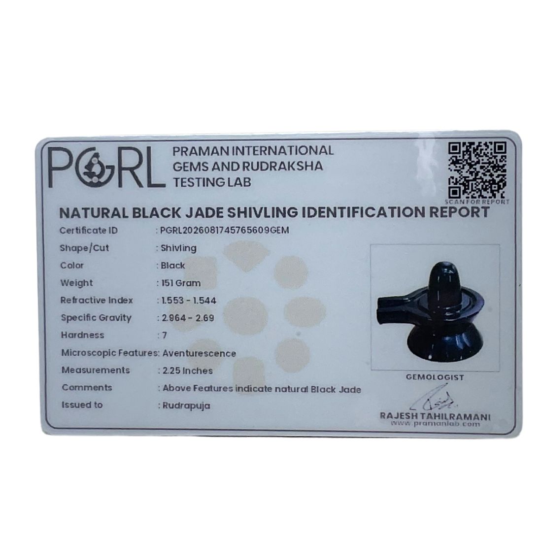 black jade shivling 151 gm