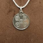 Das maha Vidhya Silver Locket Yantra With Silver Chain