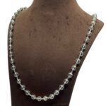 Diamond Cutting Crystal Mala Silver Capped 7 MM
