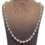 Diamond Cutting Crystal Mala Silver Capped 7 MM