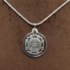 Shree Yantra Silver Locket With Silver Chain
