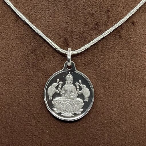 Shree Yantra Silver Locket With Silver Chain
