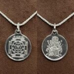 Gayatri Yantra Locket in Silver With Silver Chain