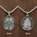 Gayatri Yantra Locket in Silver With Silver Chain