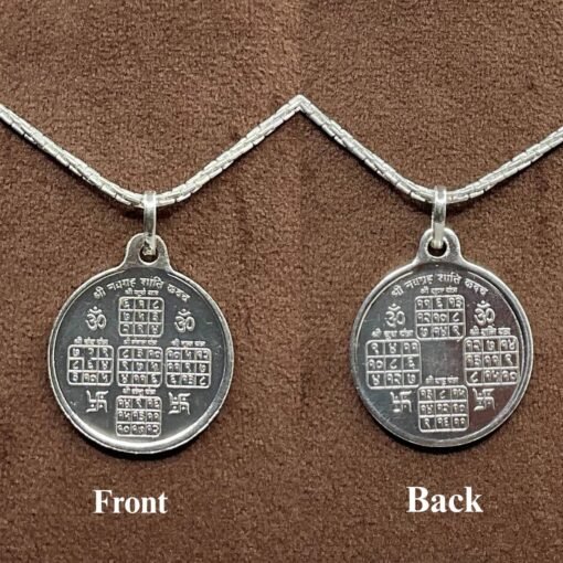 Navgraha Yantra Locket In Silver With Silver Chain