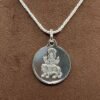 Pratyangira Devi Yantra Locket Silver With Silver Chain