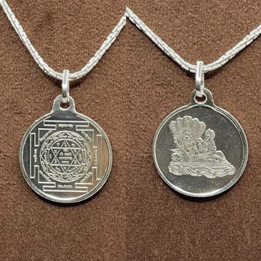 Laxmi Narayan Silver Locket Yantra With Silver Chain