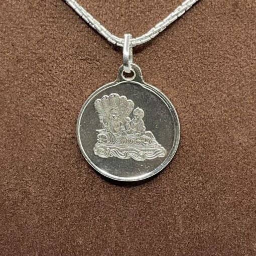 Laxmi Narayan Silver Locket Yantra With Silver Chain