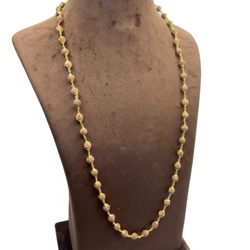 Rudraksha Mala With Gold Plated Capping - 6 Mm