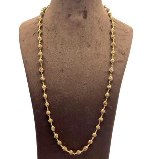 Rudraksha Mala With Gold Plated Capping - 6 Mm