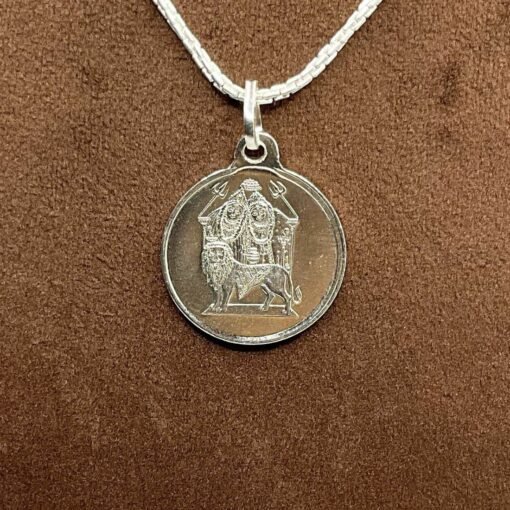 Shree Narvan Chamunda Silver Locket Yantra With Silver Chain