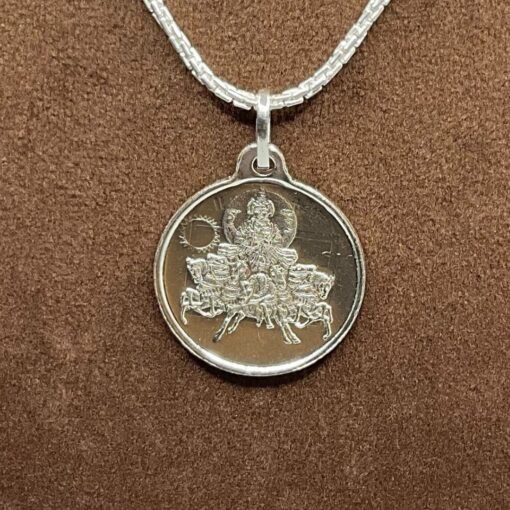 Surya Silver Locket Yantra With Silver Chain