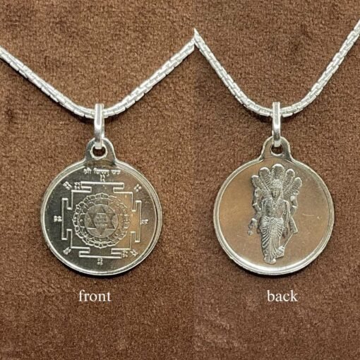 Vishnu Silver Locket Yantra With Silver Chain