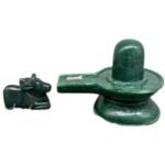 Green Margatha Lingam with Nandi Set