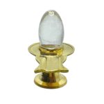 100% Original Sphatik Lingam With Brass Stand Small - 1.75 inches 42 Gms
