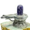Amethyst Lingam With German Silver Base 4.50 Inches - (490 Grams)