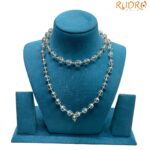 Diamond-Cut Crystal Mala 9mm (54+1 Beads) with Silver Caps