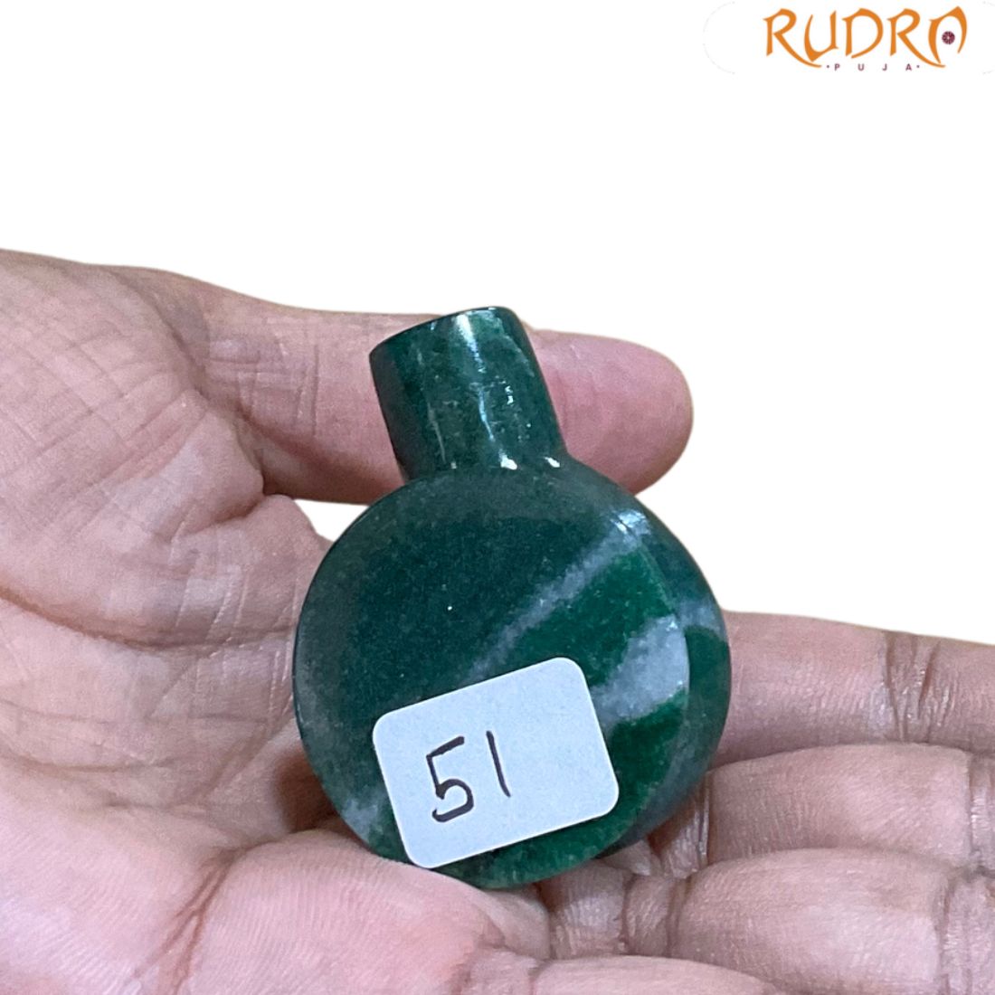 Green Jade Shivling - 1.5 Inches - ( 51 Grams )