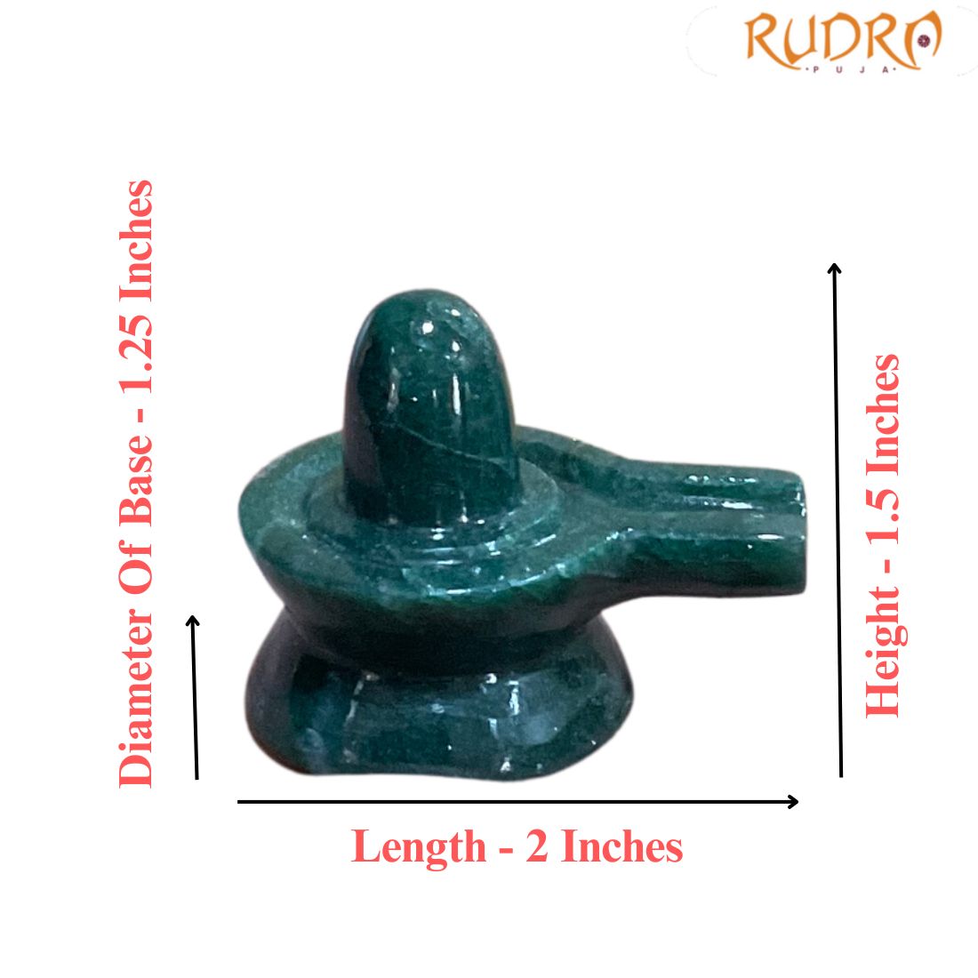 Green Jade Shivling - 1.5 Inches - ( 51 Grams )