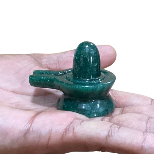 Green Jade Shivling - 1.75 Inches - ( 67 Grams )