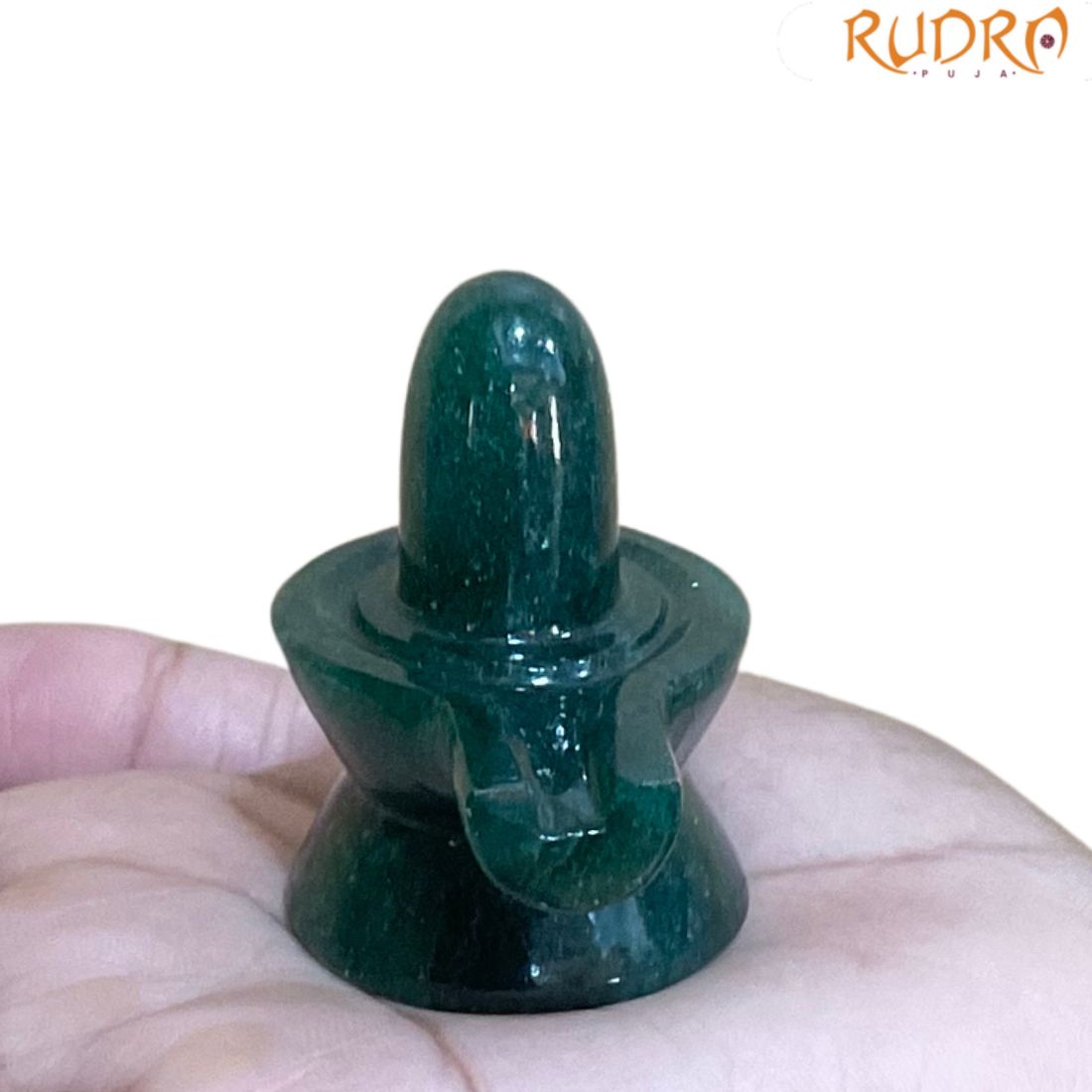 Green Jade Shivling - 2 Inch - ( 74 Gram )