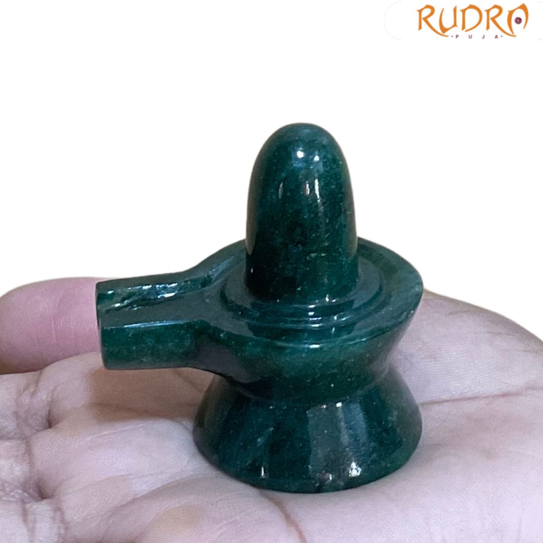 Green Jade Shivling - 2 Inch - ( 74 Gram )
