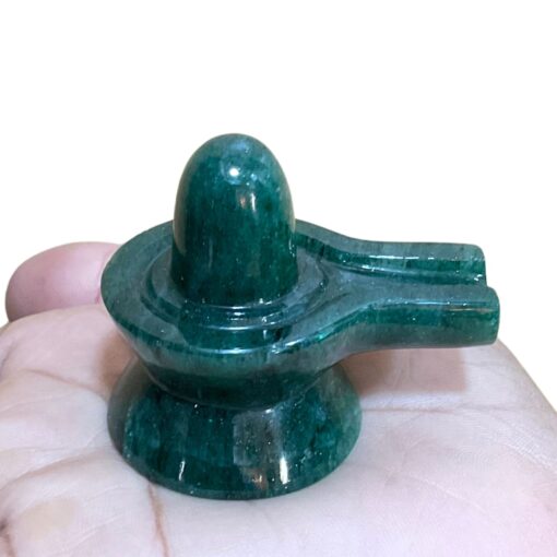 Green Jade Shivling - 2 Inches - ( 87 Grams )