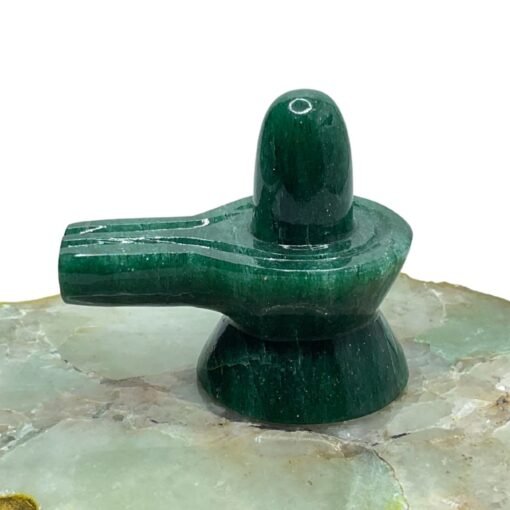 Green Jade Shivling 2.25 Inch ( 113 Gram )