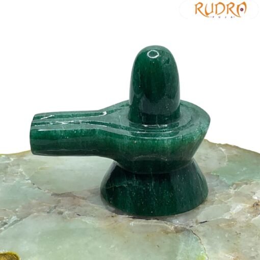 Green Jade Shivling 2.25 Inch ( 113 Gram )