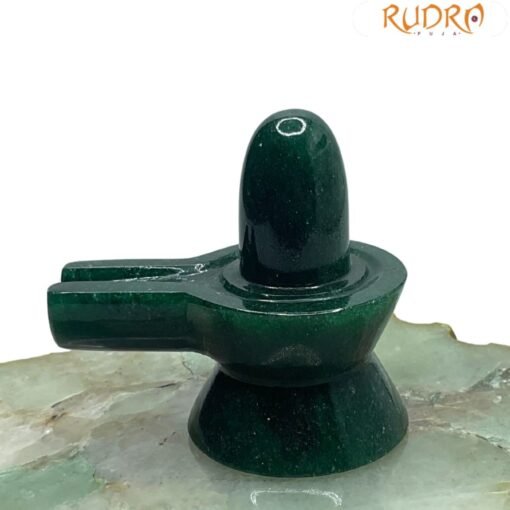Green Jade Shivling 2.25 Inch ( 120 Gram )