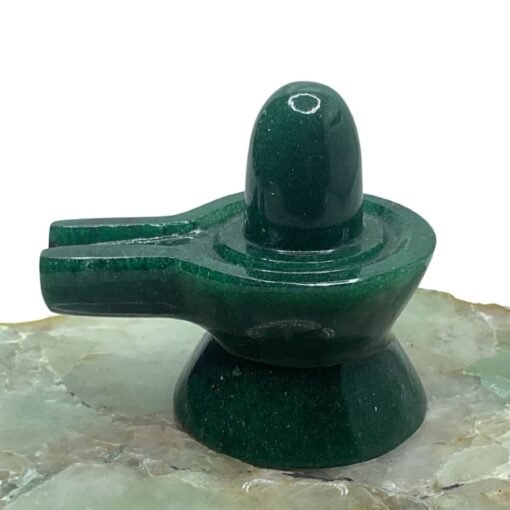 Green Jade Shivling 2.25 Inch ( 128 Gram )