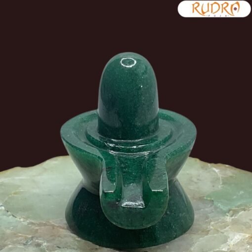 Green Jade Shivling 2.25 Inch ( 128 Gram )