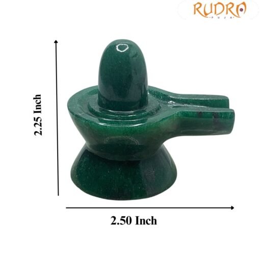 Green Jade Shivling 2.25 Inch ( 128 Gram )