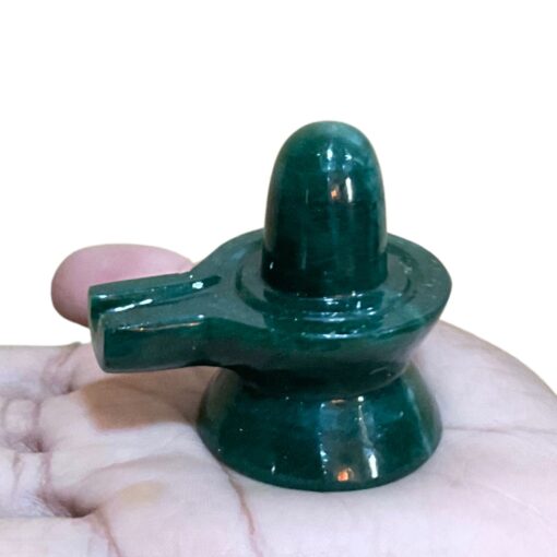Green Jade Shivling - 2.25 Inches - (100 Grams )