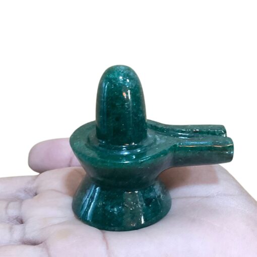 Green Jade Shivling - 2.25 Inches - ( 105 Grams )
