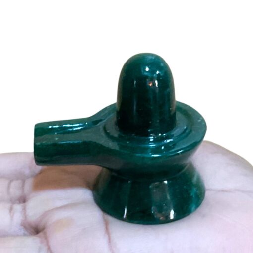Green Jade Shivling - 2.25 Inches - ( 110 Grams )