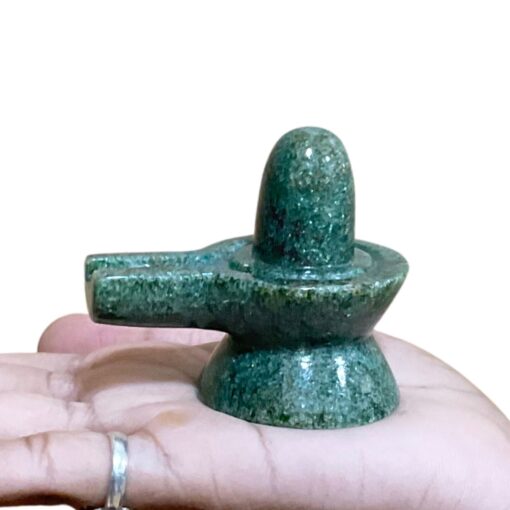 Green Jade Shivling - 2.25 Inches - ( 127 Grams )