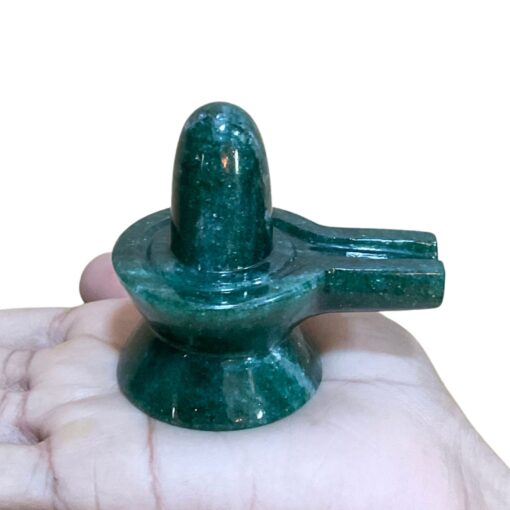 Green Jade Shivling - 2.25 Inches - (147 Gram)
