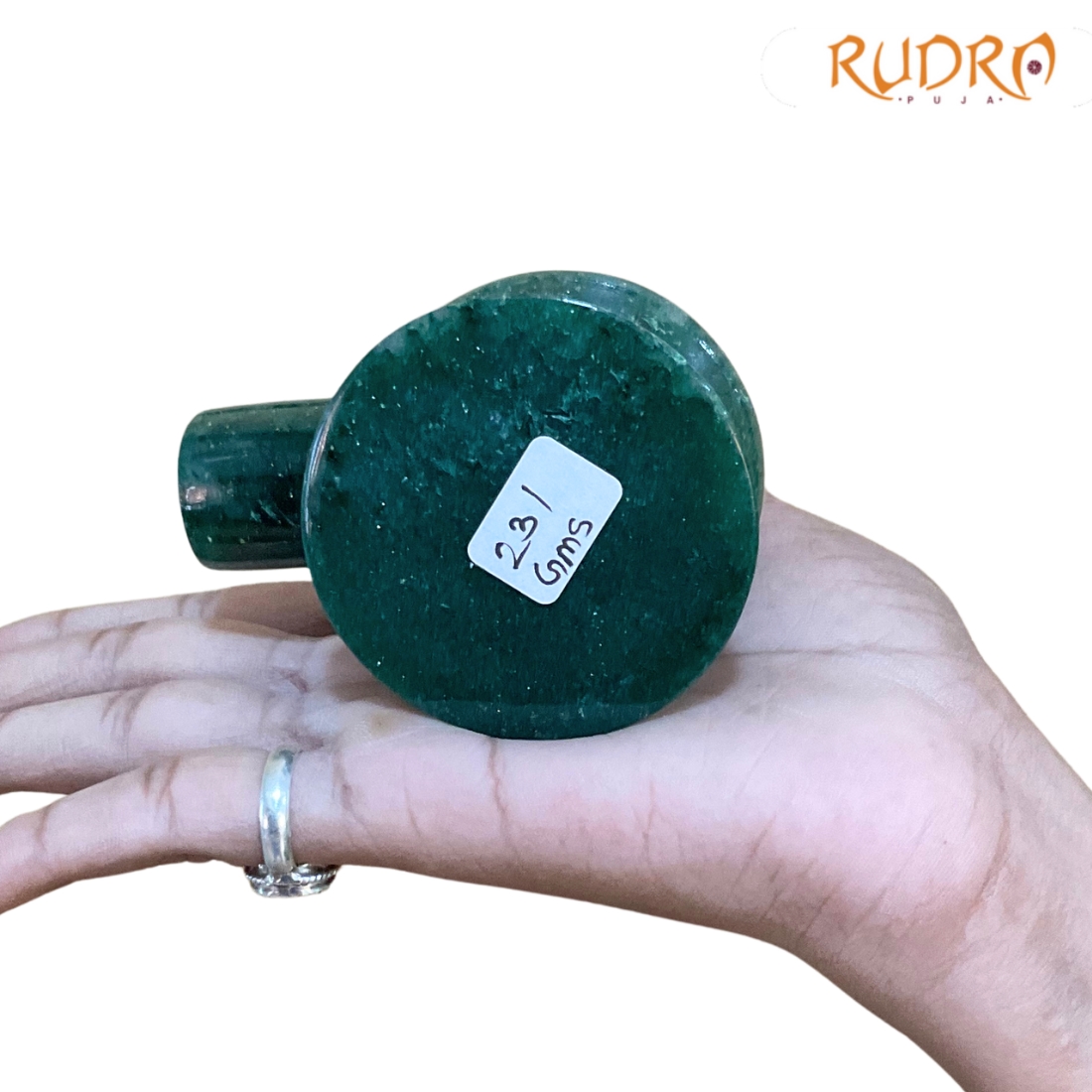 Green Jade Shivling - 2.75 Inches - (231 Grams )