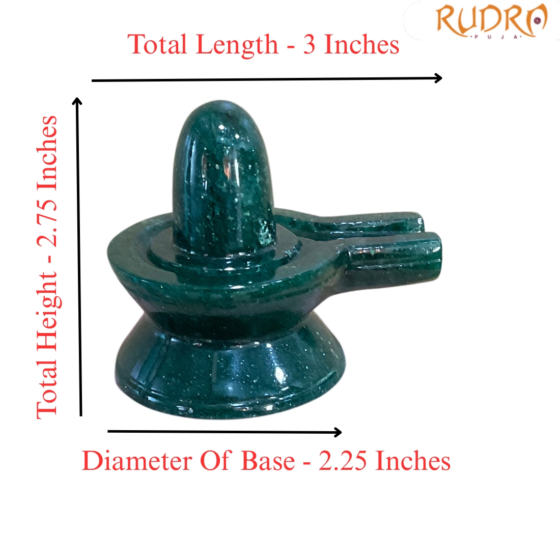 Green Jade Shivling - 2.75 Inches - (231 Grams )
