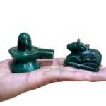 Green Jade Shivling With Nandi - ( 248 Grams )