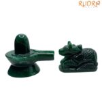 Green Jade Shivling With Nandi - ( 248 Grams )
