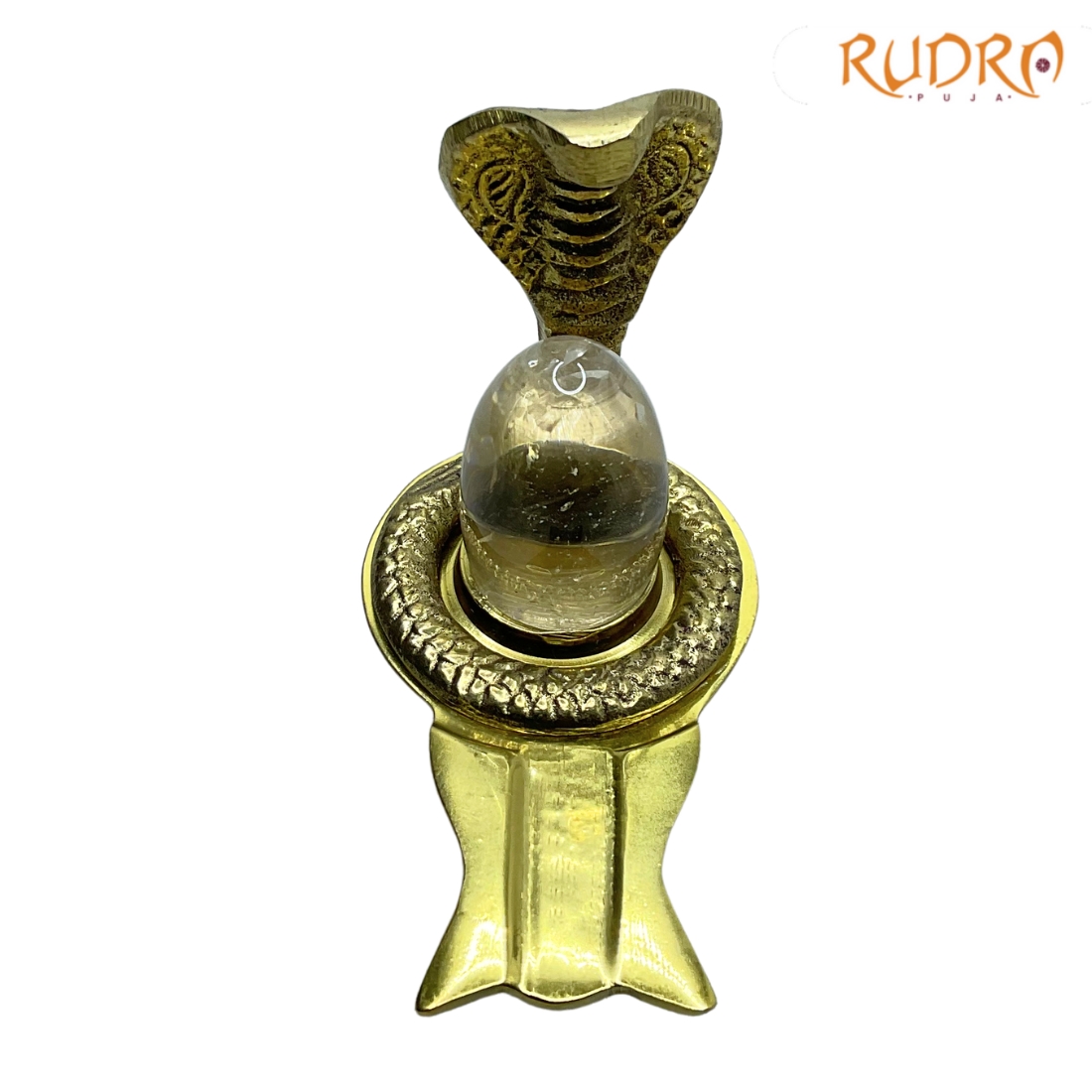 Rudrapuja Sphatik Lingam With Brass Stand Small Lab certified (37Gm)