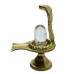 Small Sphatik Lingam With Brass Stand 15 GRAM