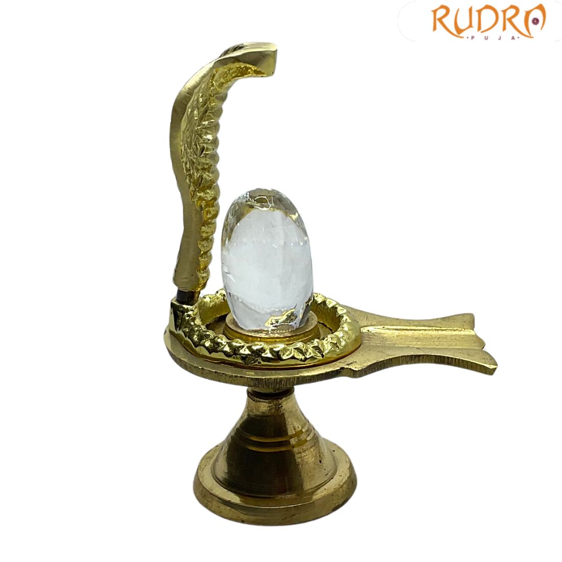 Small Sphatik Lingam With Brass Stand 15 GRAM