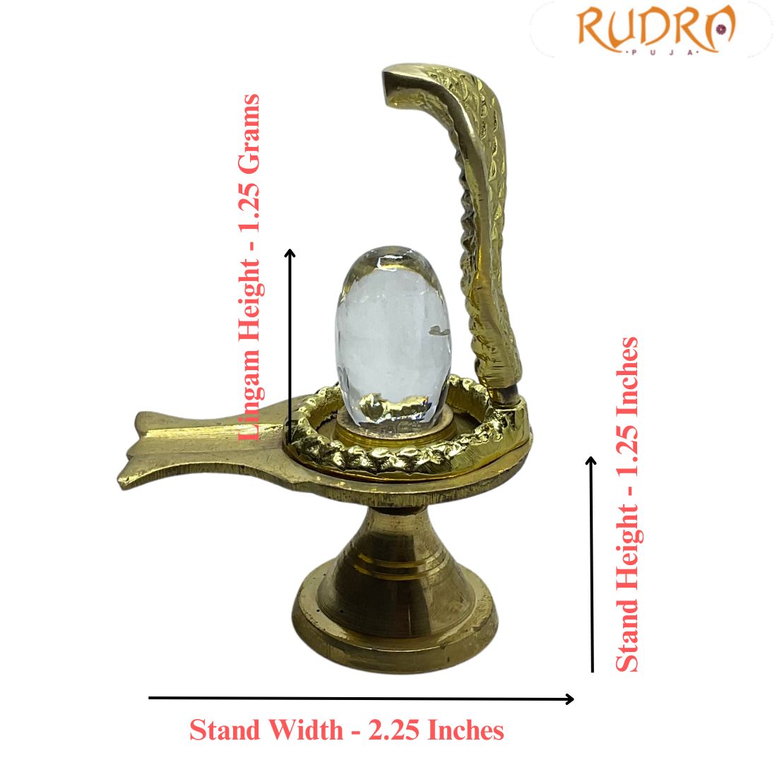 Small Sphatik Lingam With Brass Stand 15 GRAM