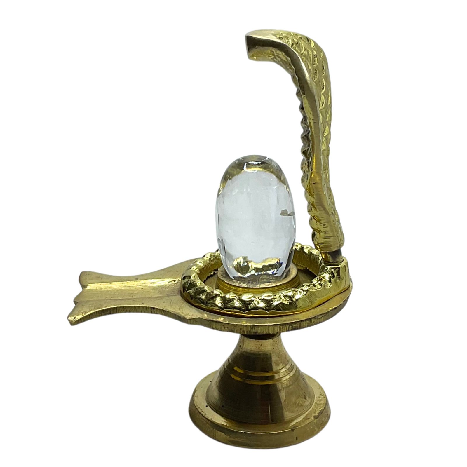 Small Sphatik Lingam With Brass Stand 15 GRAM