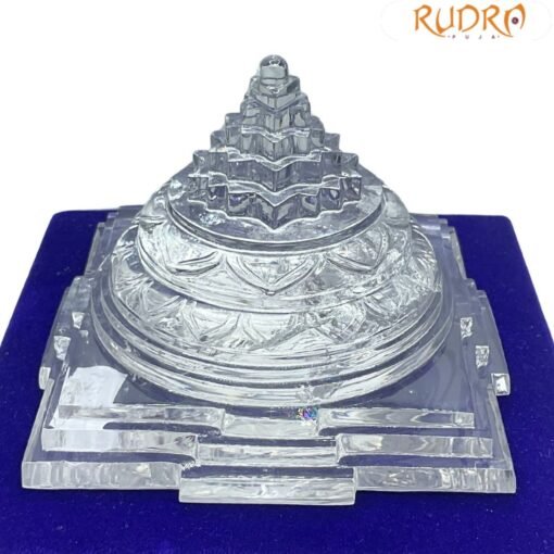 South Indian Sphatik Shree Yantra 3 Inches 820 Grams